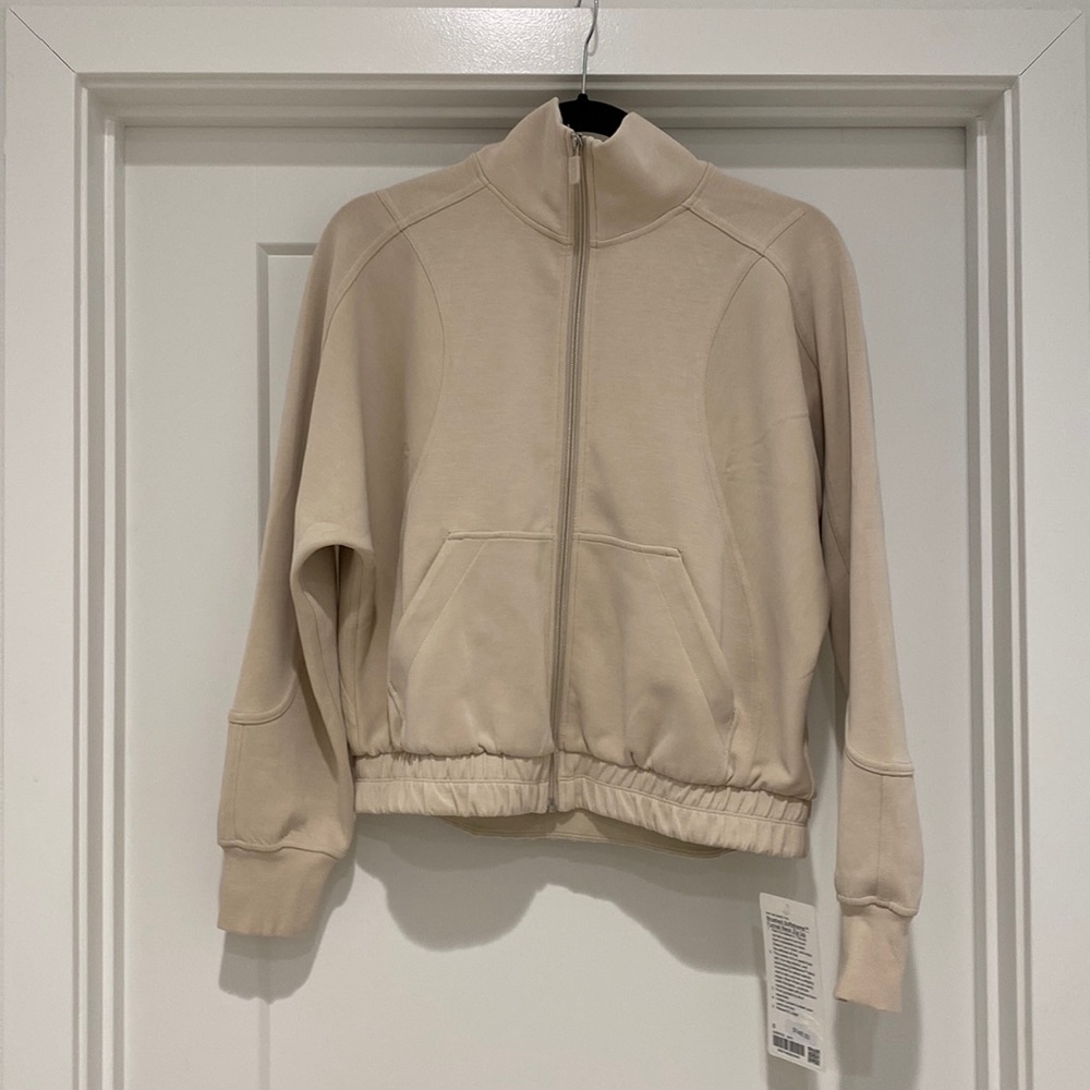 NWT lululemon Brushed Softreme Funnel Neck Zip Up Cream Natural 6